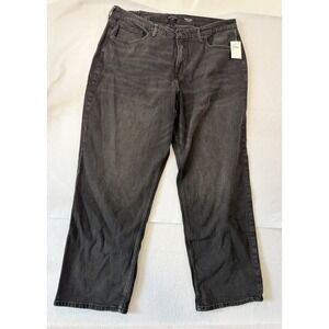 Good American Womens Good 90's Jeans 16 Mid Rise Baggy Black Motocore